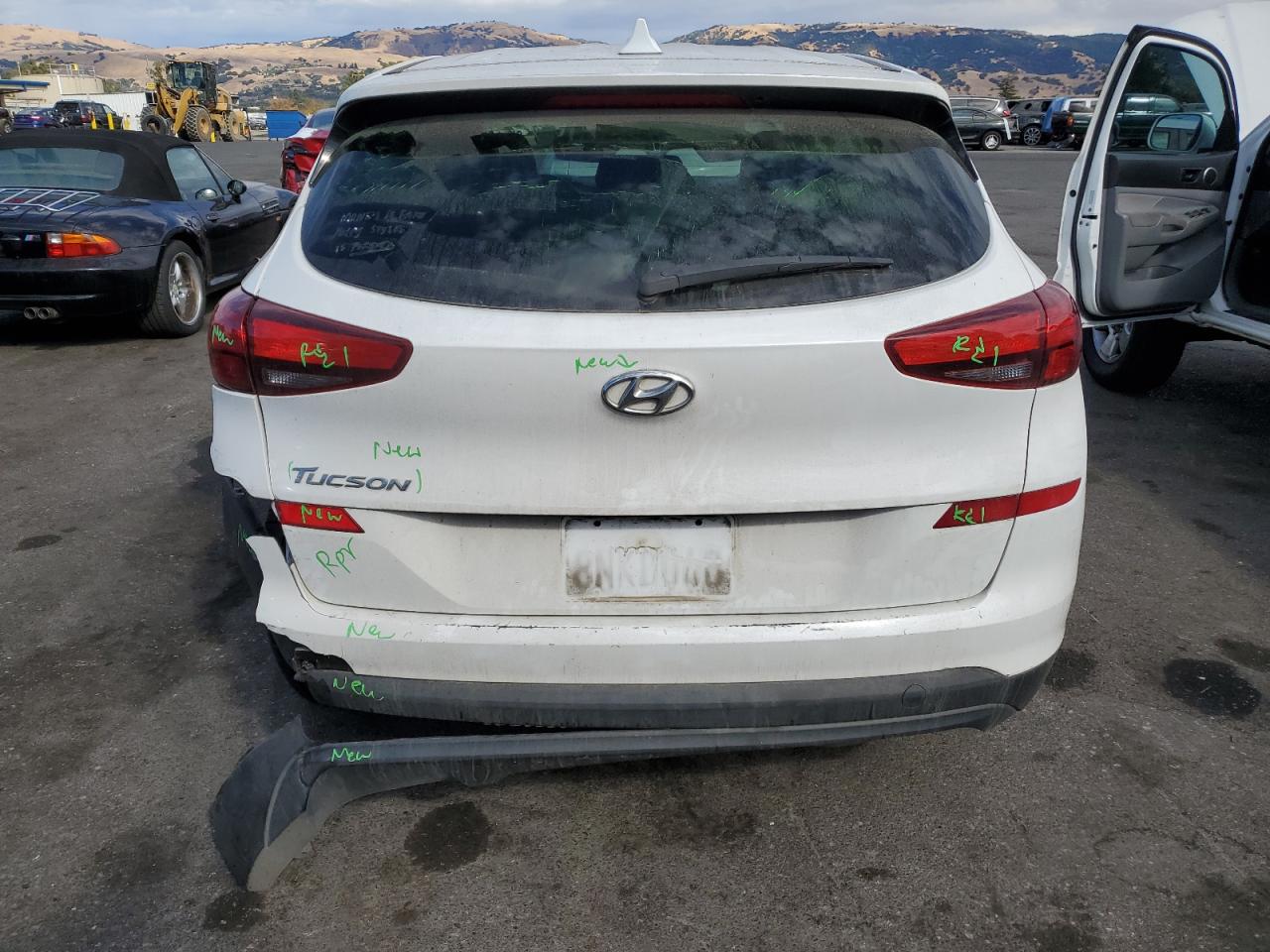 2019 Hyundai Tucson VIN KM8J23A43KU058015 Copart auction photo, rear end / side damage thumbnail 6