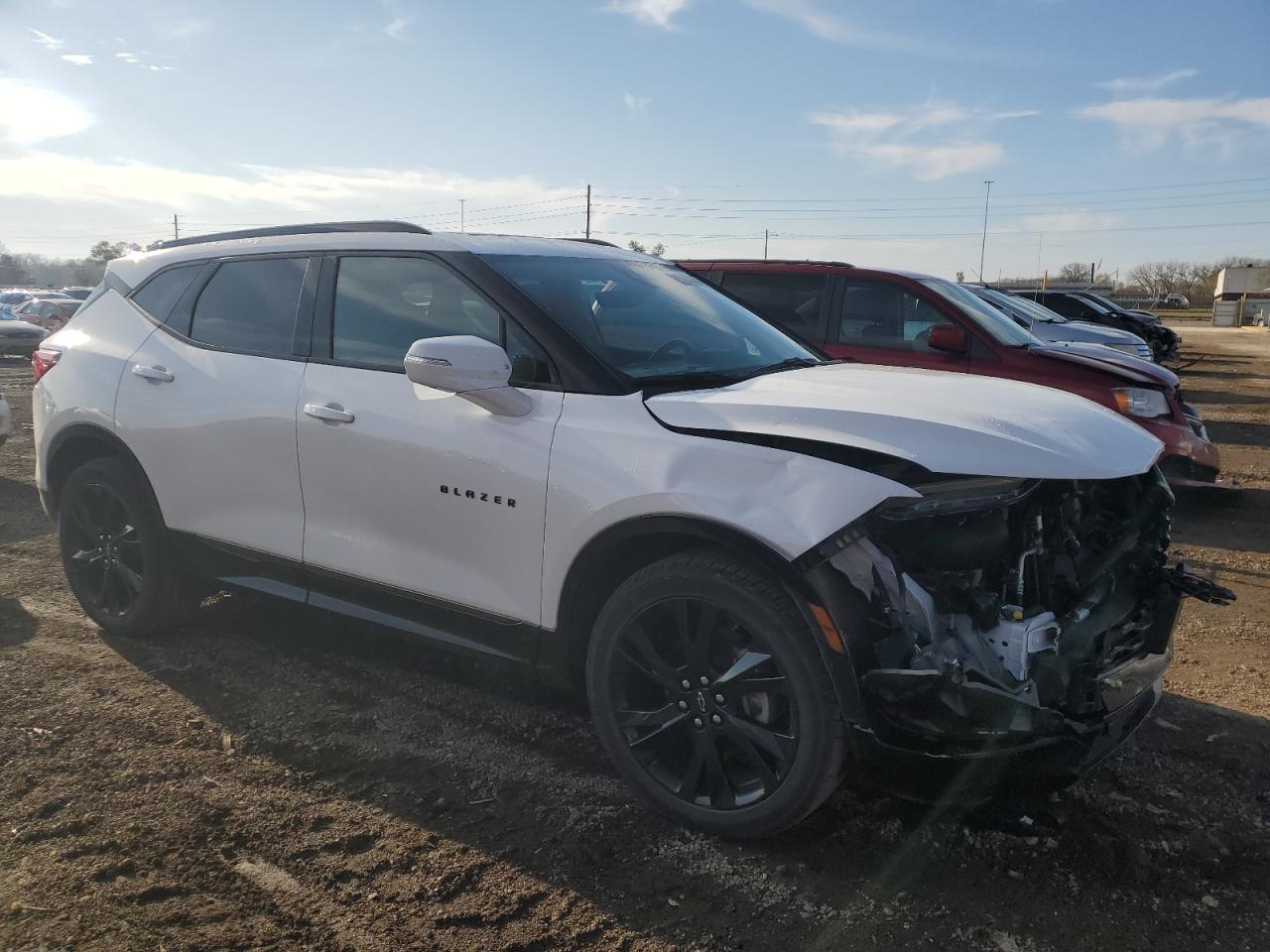 2019 Chevrolet Blazer VIN 3GNKBJRS8KS699927 Copart auction photo, front end damage thumbnail 4
