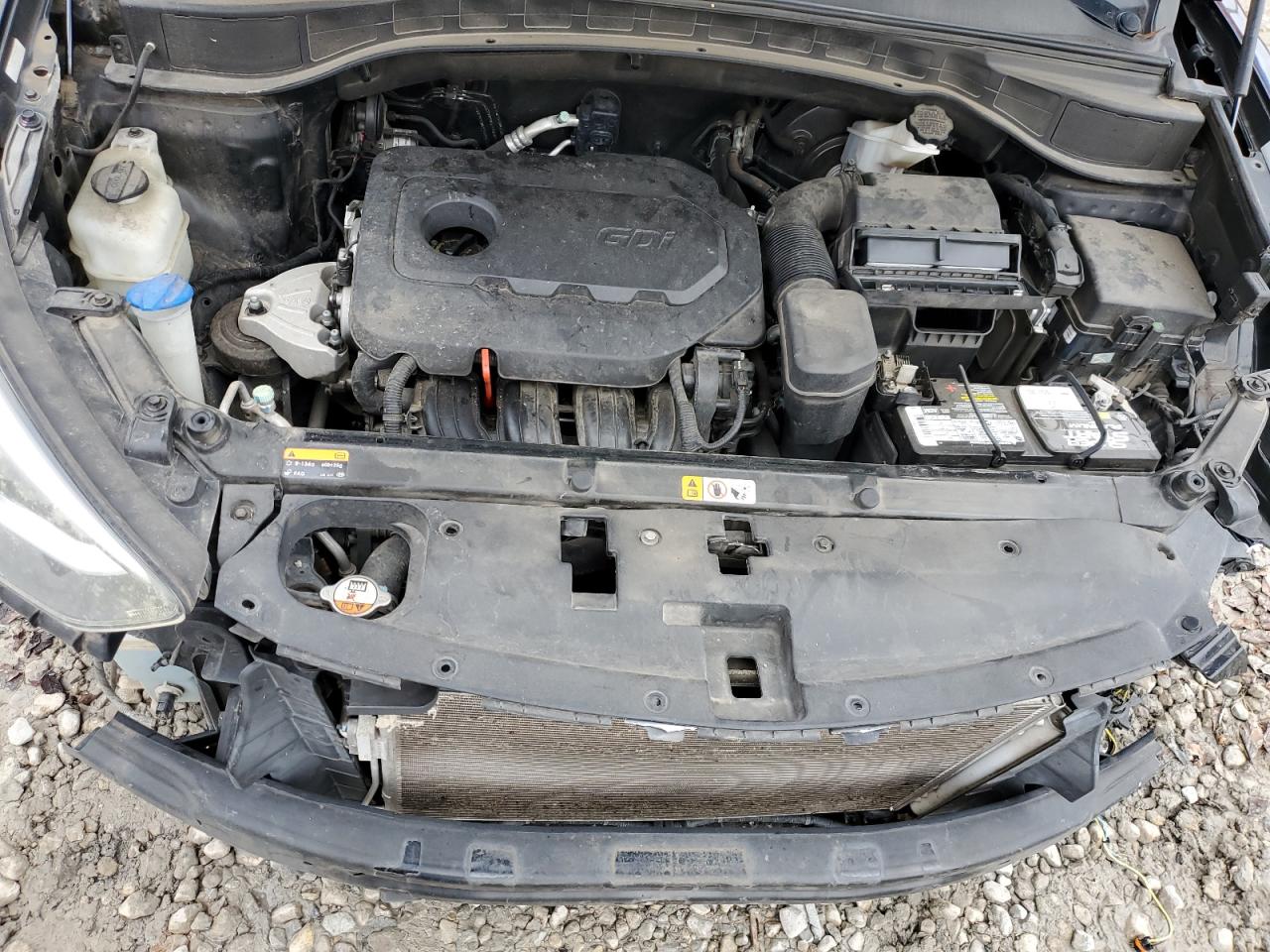 2017 Hyundai Santa Fe VIN 5XYZT3LB3HG382043 Copart auction photo, side / front end damage thumbnail 12