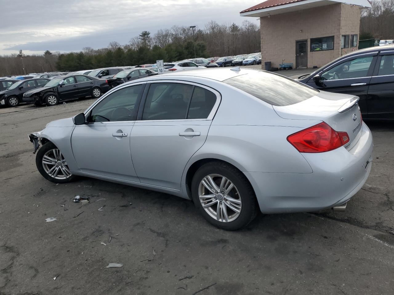 2013 Infiniti G VIN JN1CV6AR1DM755979 Copart auction photo, front end / side damage thumbnail 2