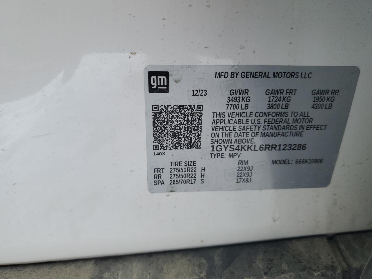 2024 Cadillac Escalade VIN 1GYS4KKL6RR123286 Copart auction photo, front end / minor dent/scratches damage thumbnail 10