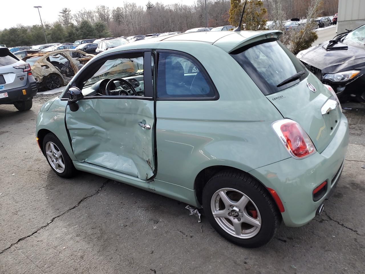 2013 Fiat 500 VIN 3C3CFFBR8DT726440 Copart auction photo, side damage thumbnail 2