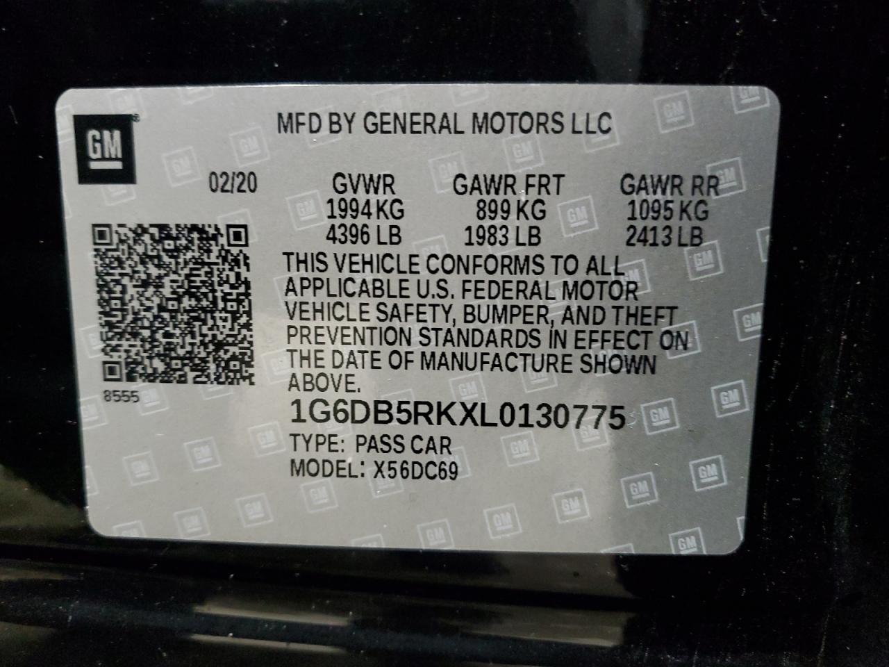 2020 Cadillac CT4 VIN 1G6DB5RKXL0130775 Copart auction photo, rear end / side damage thumbnail 12