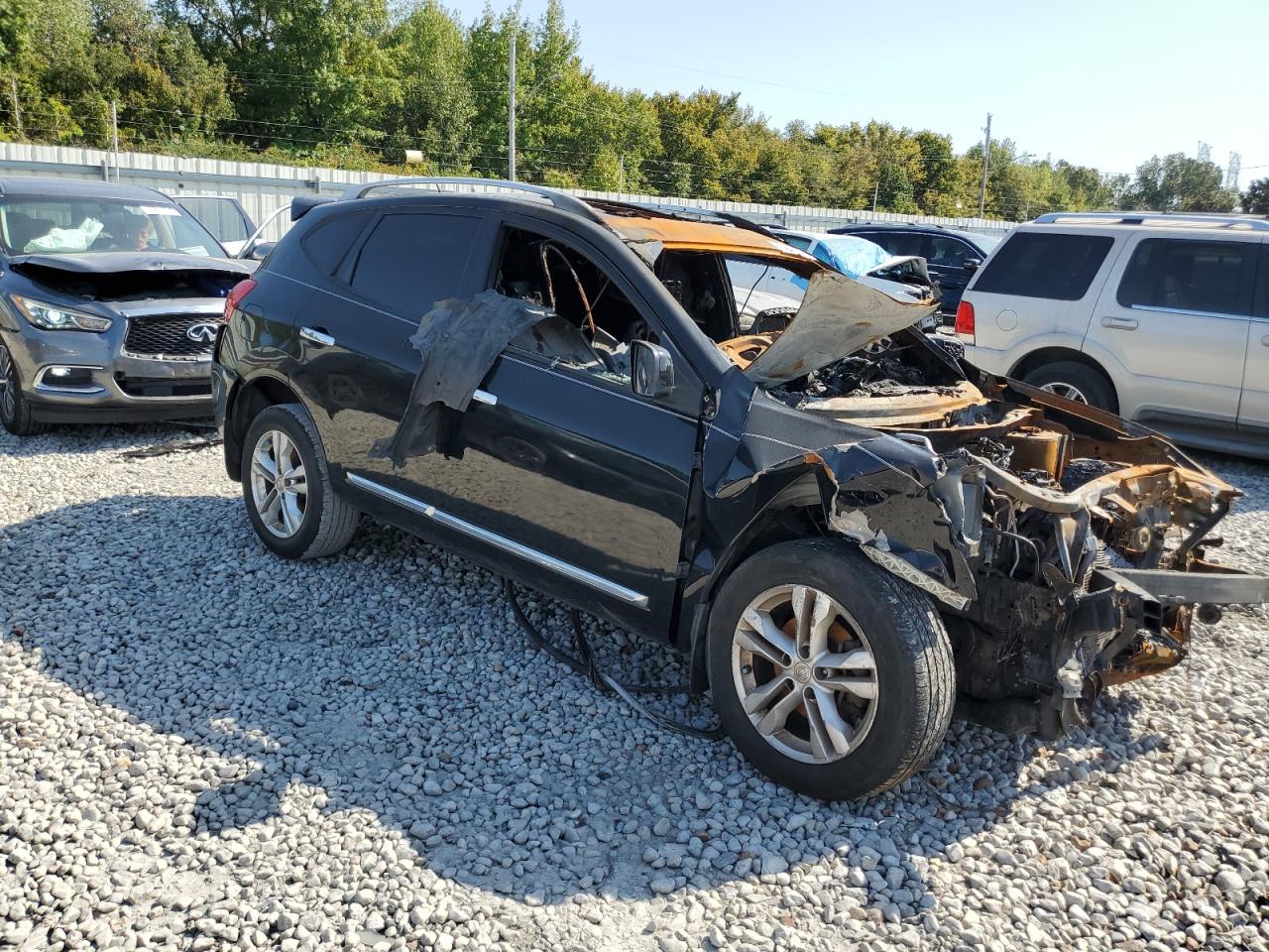 2013 Nissan Rogue VIN JN8AS5MV3DW633357 Copart auction photo, burn / replaced vin damage thumbnail 4
