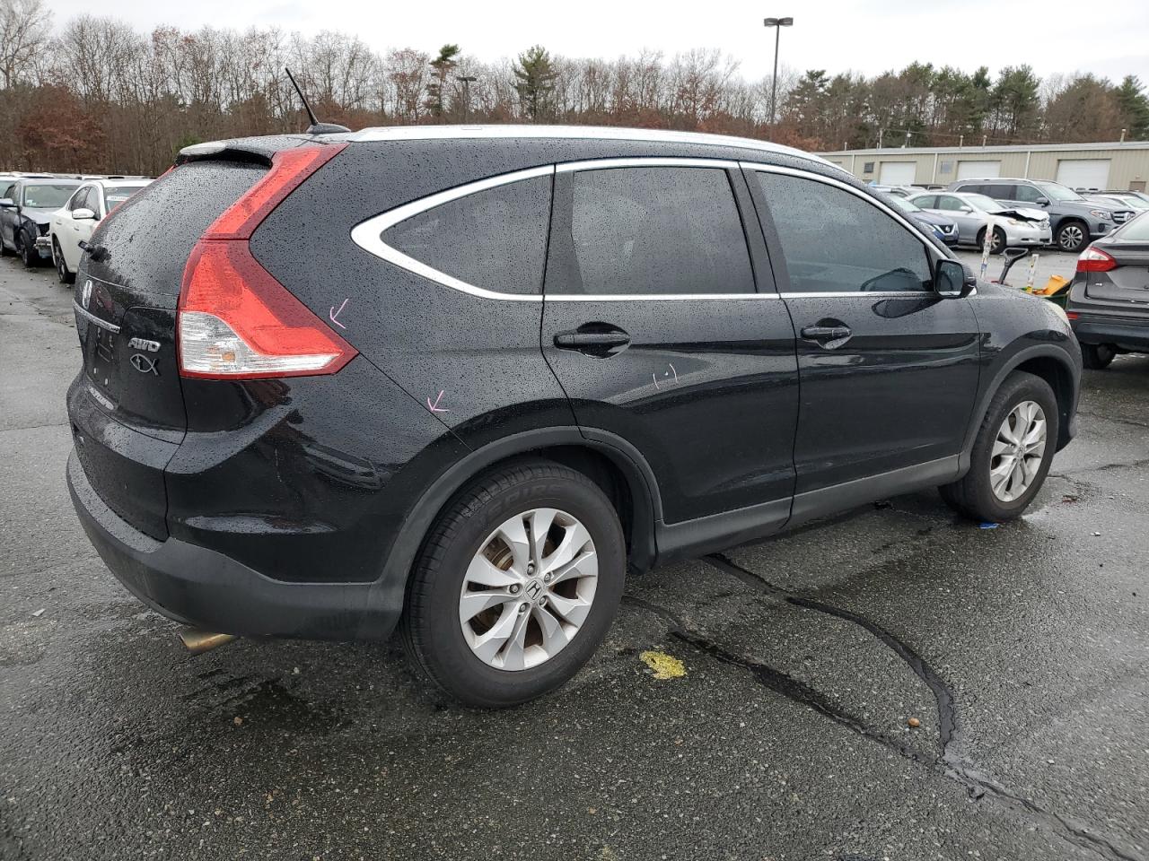 2014 Honda CR-V VIN 2HKRM4H79EH625074 Copart auction photo, front end / side damage thumbnail 3