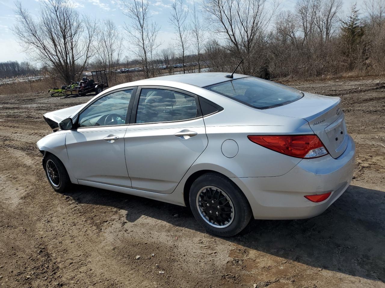 2014 Hyundai Accent VIN KMHCT4AE5EU773404 Copart auction photo, front end damage thumbnail 2