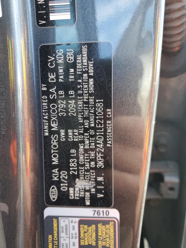 2020 KIA Forte VIN 3KPF24AD1LE210681 Copart auction photo, undercarriage / mechanical damage thumbnail 12