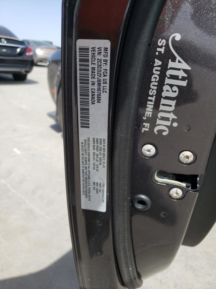 2021 Dodge Challenger VIN 2C3CDZFJ6MH676884 Copart auction photo, side / hail damage thumbnail 12