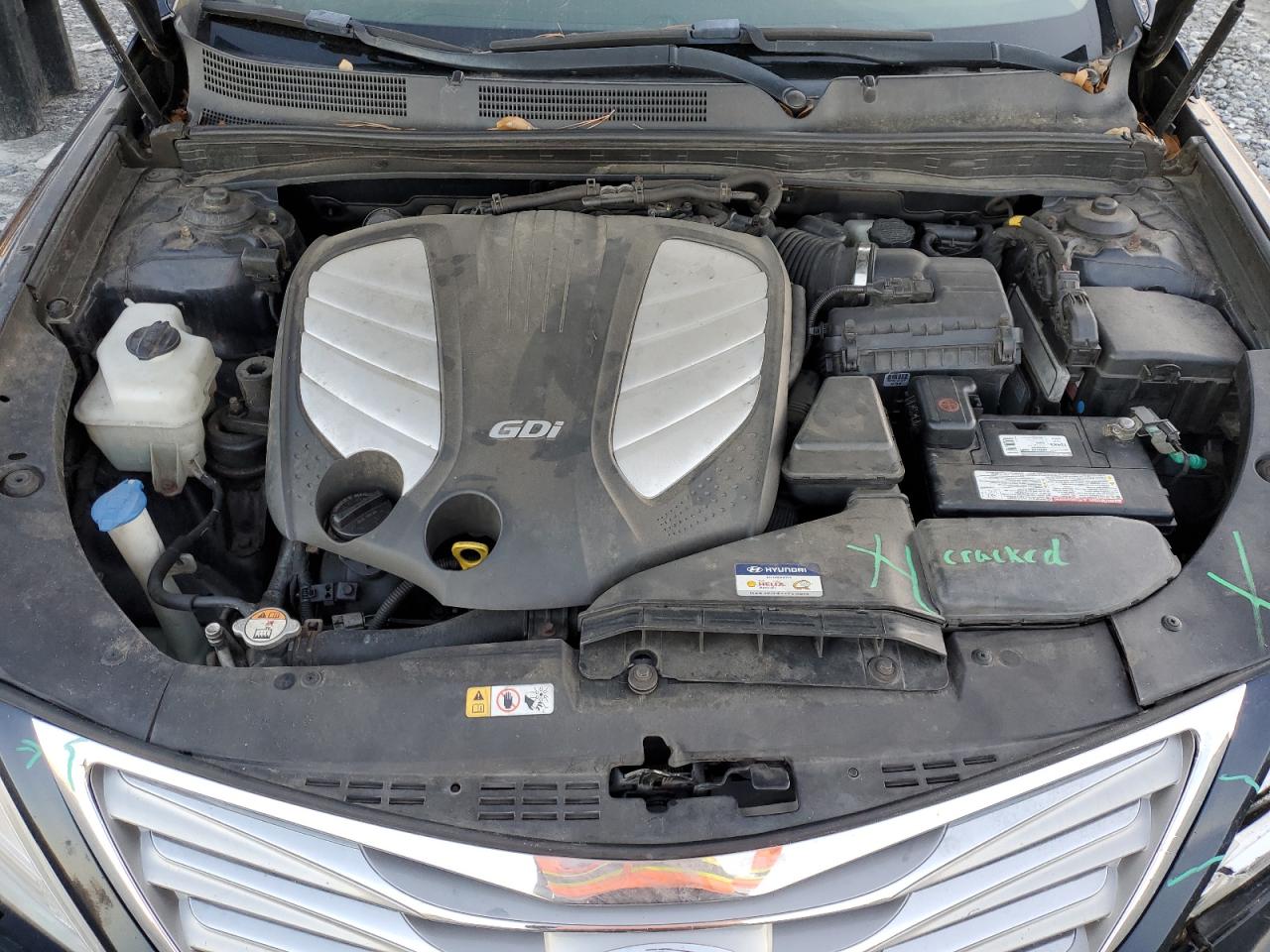 2013 Hyundai Azera VIN KMHFG4JG8DA227134 Copart auction photo, front end damage thumbnail 11