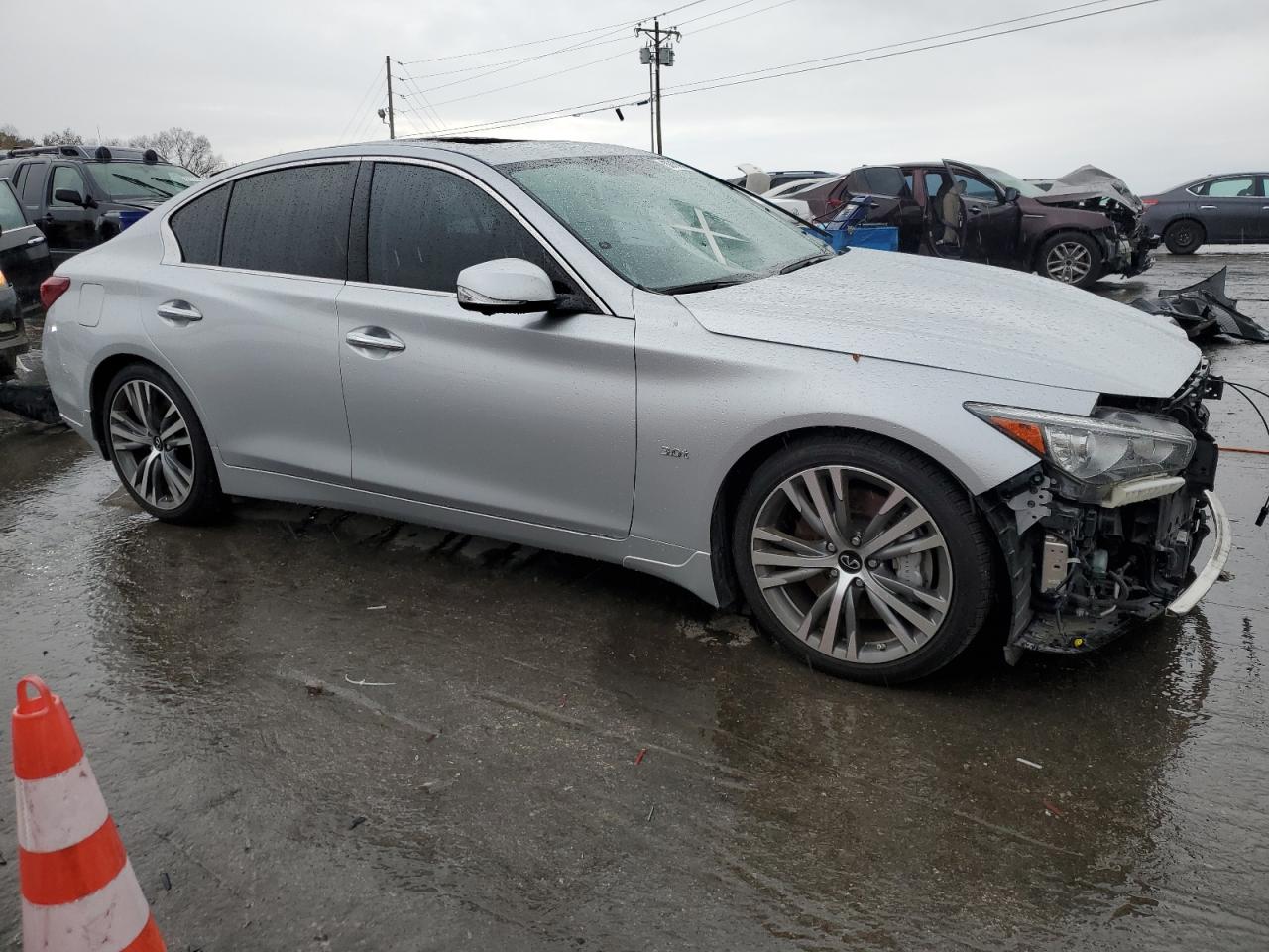 2020 Infiniti Q50 VIN JN1EV7AP6LM204328 Copart auction photo, front end / top/roof damage thumbnail 4