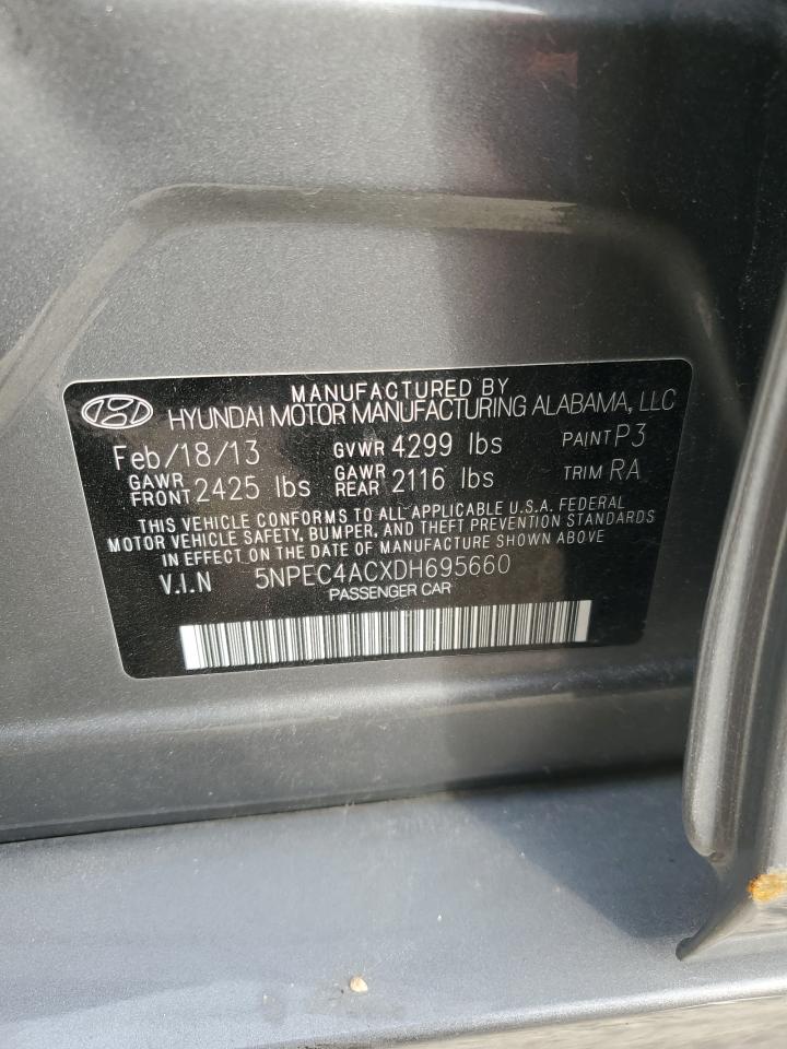 2013 Hyundai Sonata VIN 5NPEC4ACXDH695660 Copart auction photo, all over damage thumbnail 12