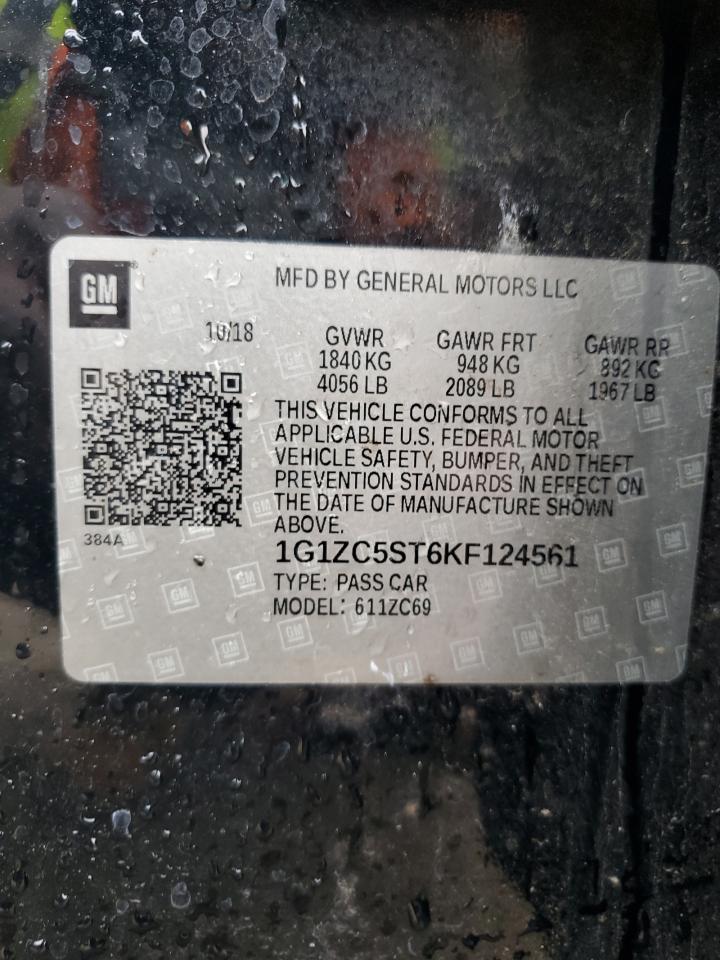 2019 Chevrolet Malibu VIN 1G1ZC5ST6KF124561 Copart auction photo, front end / side damage thumbnail 12