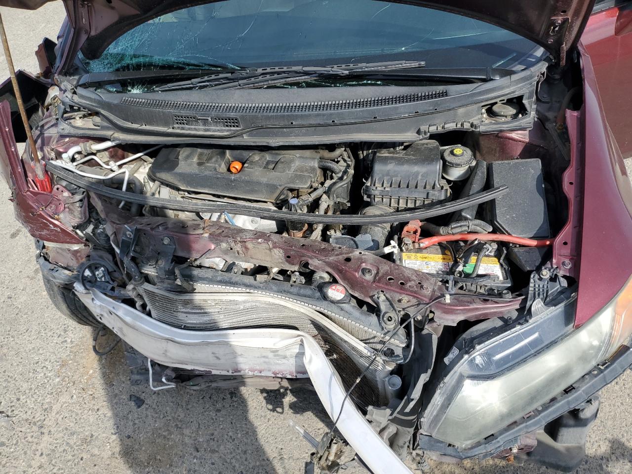 2012 Honda Civic VIN 19XFB2F83CE390794 Copart auction photo, front end / side damage thumbnail 11