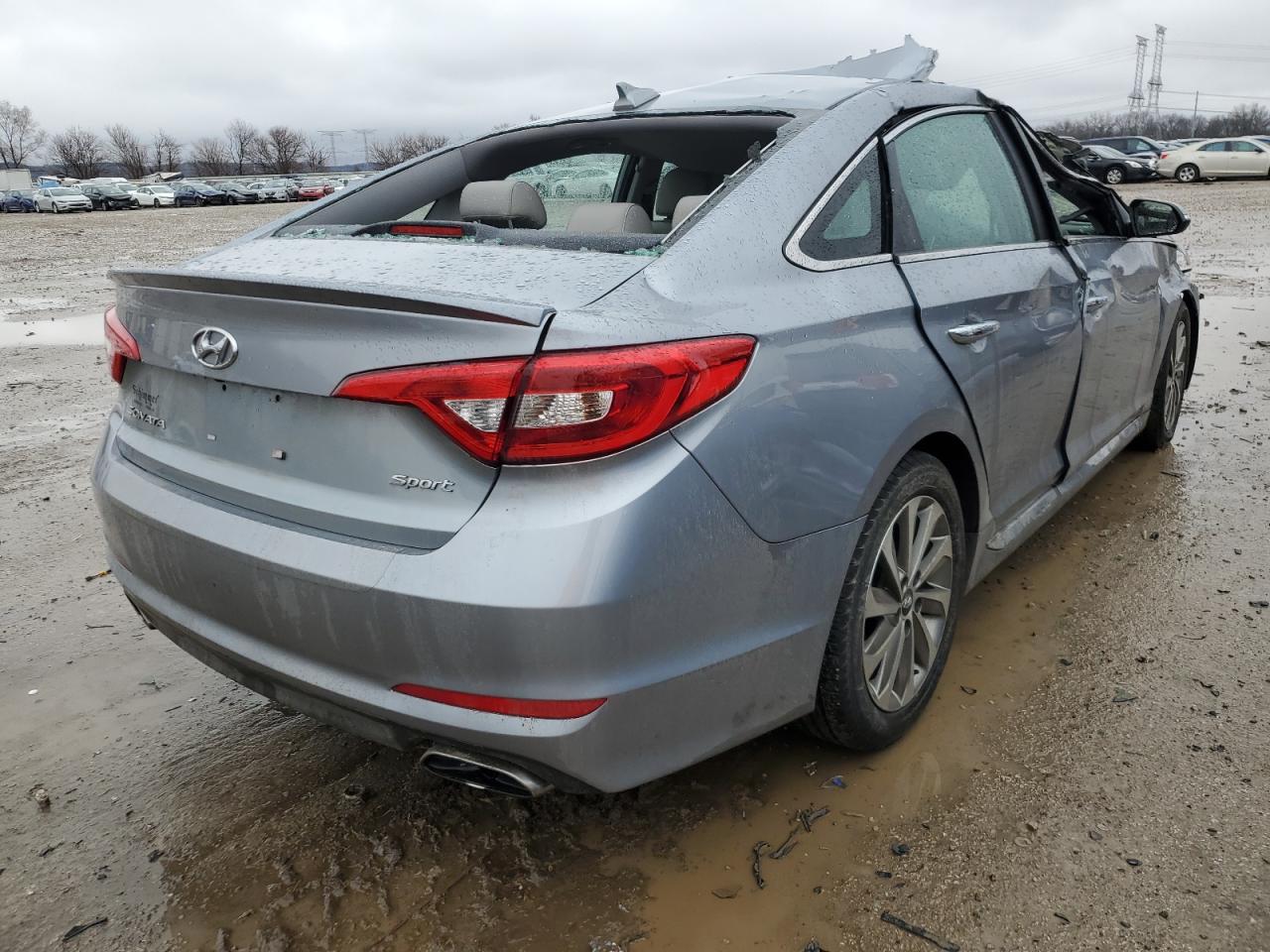 2017 Hyundai Sonata VIN 5NPE34AF6HH570381 Copart auction photo, top/roof / side damage thumbnail 3
