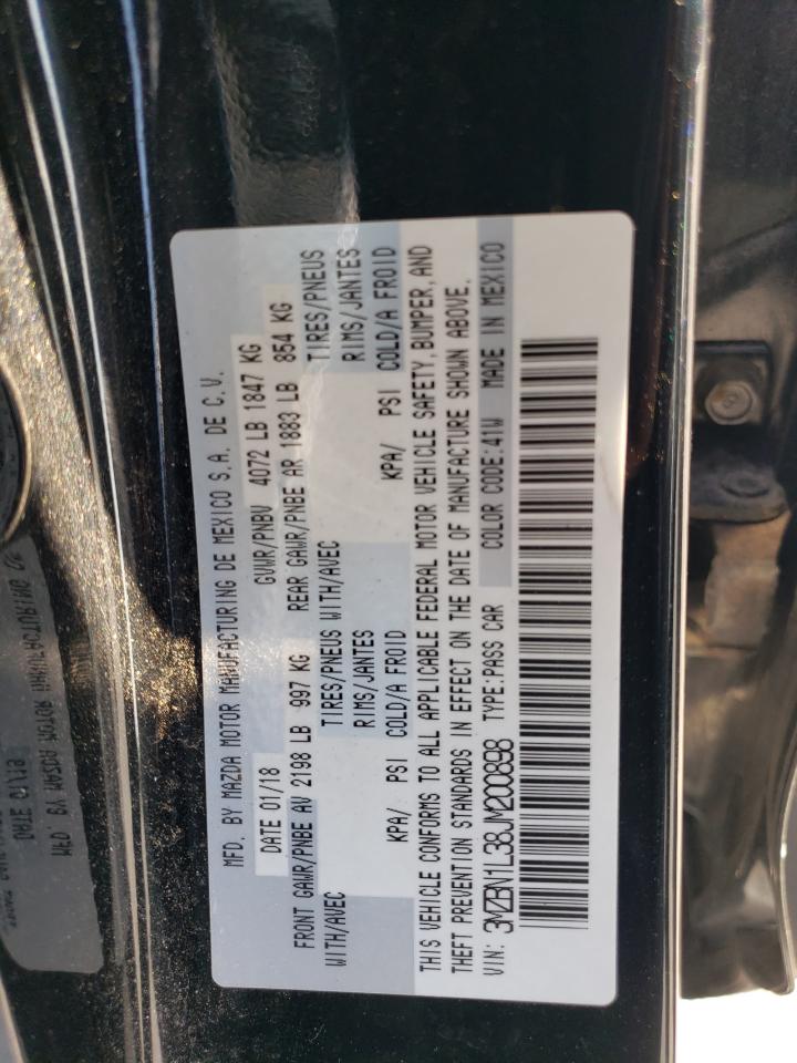 2018 Mazda 3 VIN 3MZBN1L38JM200898 Copart auction photo, side / rear end damage thumbnail 13