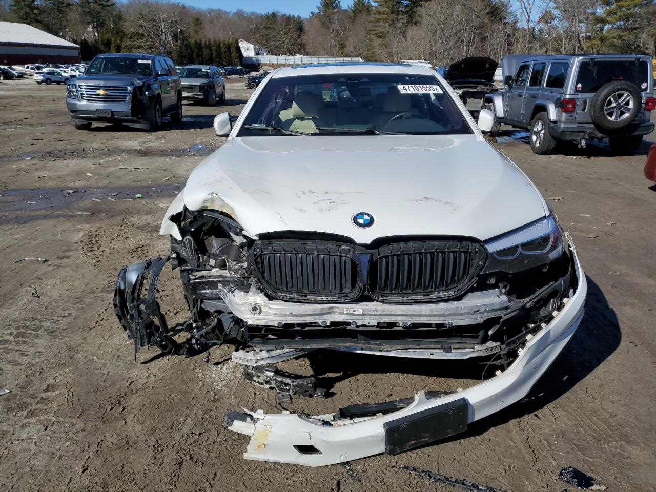 2020 BMW 5er VIN WBAJR7C0XLWW65971 Copart auction photo, front end / undercarriage damage thumbnail 5