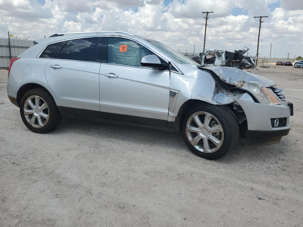 2014 Cadillac SRX VIN 3GYFNCE36ES520276 Copart auction photo, all over damage thumbnail 4