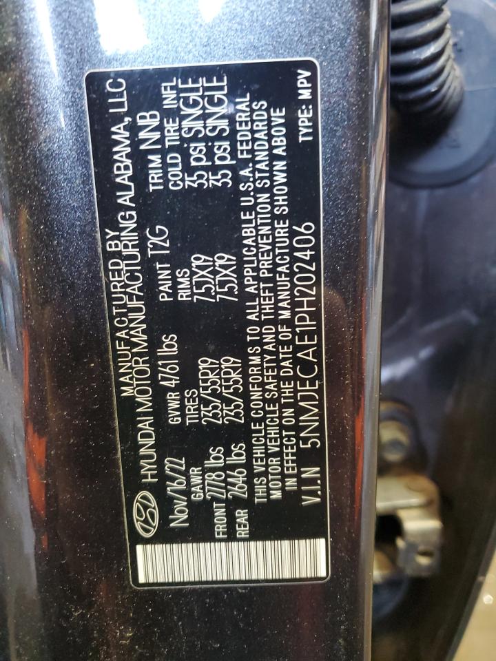 2023 Hyundai Tucson VIN 5NMJECAE1PH202406 Copart auction photo, rear end / minor dent/scratches damage thumbnail 14