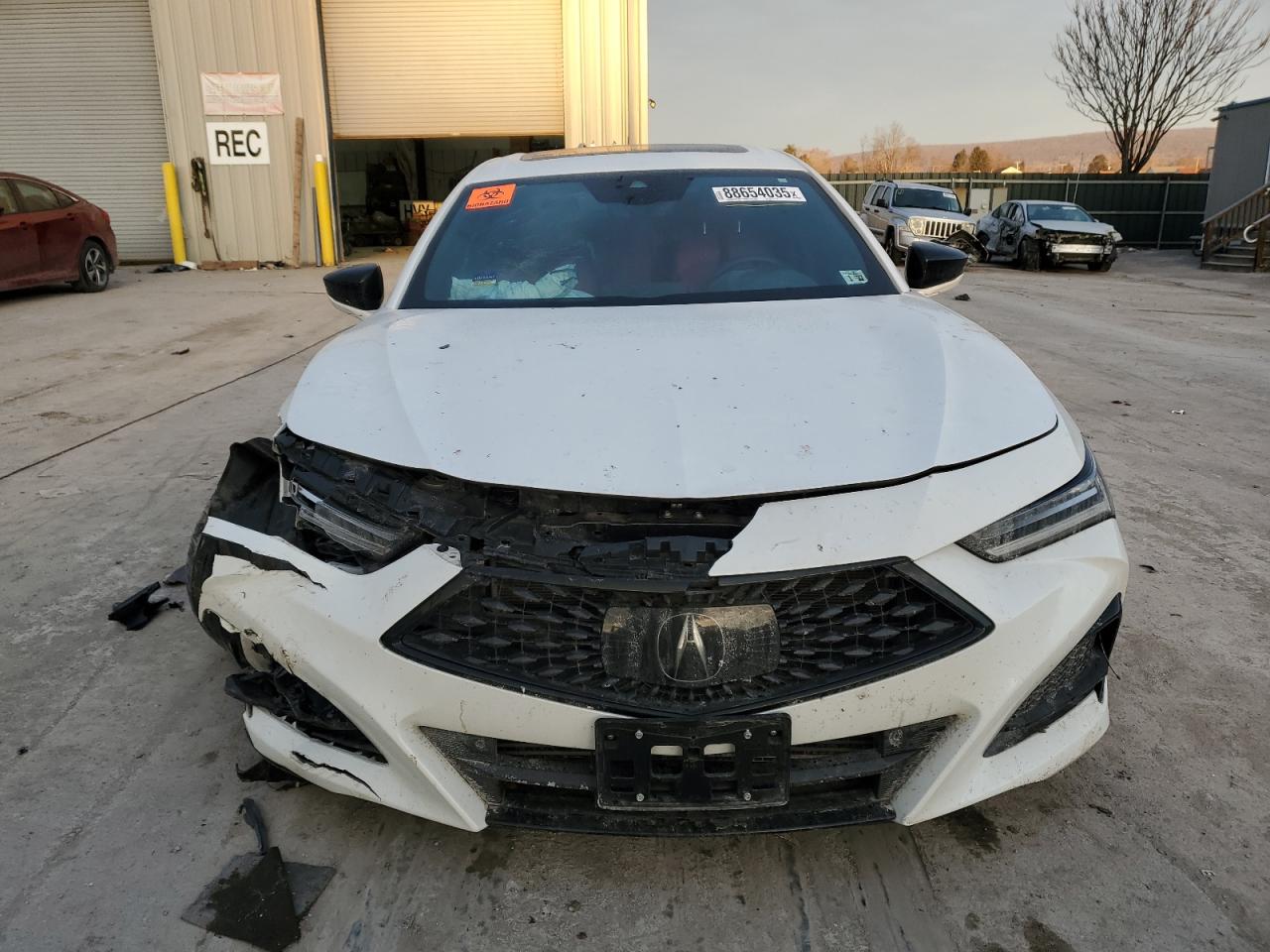 2022 Acura TLX VIN 19UUB6F55NA002914 Copart auction photo, front end / side damage thumbnail 5