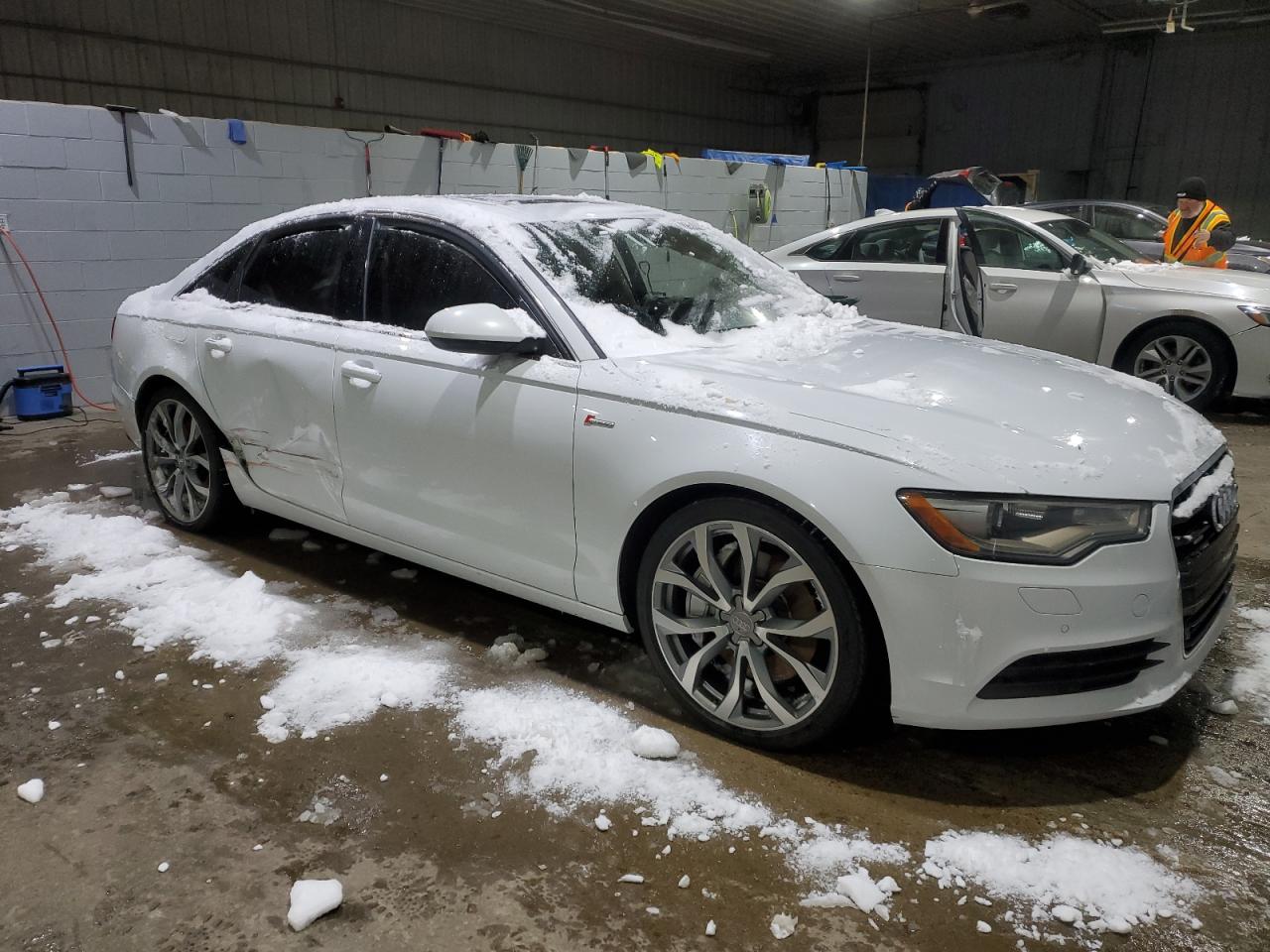 2014 Audi A6 VIN WAUFGAFC2EN058003 Copart auction photo, side / rear end damage thumbnail 4