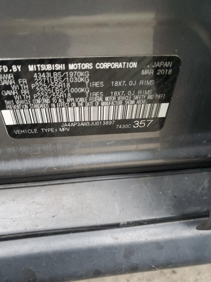 2018 Mitsubishi Outlander VIN JA4AP3AW3JU013897 Copart auction photo, front end / minor dent/scratches damage thumbnail 13