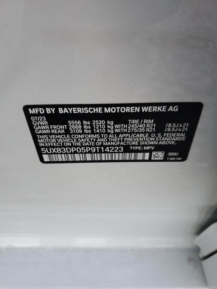 2023 BMW X3 M VIN 5UX83DP05P9T14223 Copart auction photo, front end damage thumbnail 15