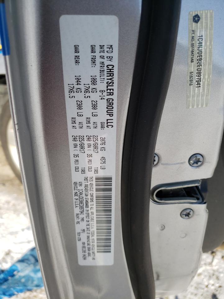 2014 Jeep Compass VIN 1C4NJDEB0ED897941 Copart auction photo, frame damage / front end damage thumbnail 13