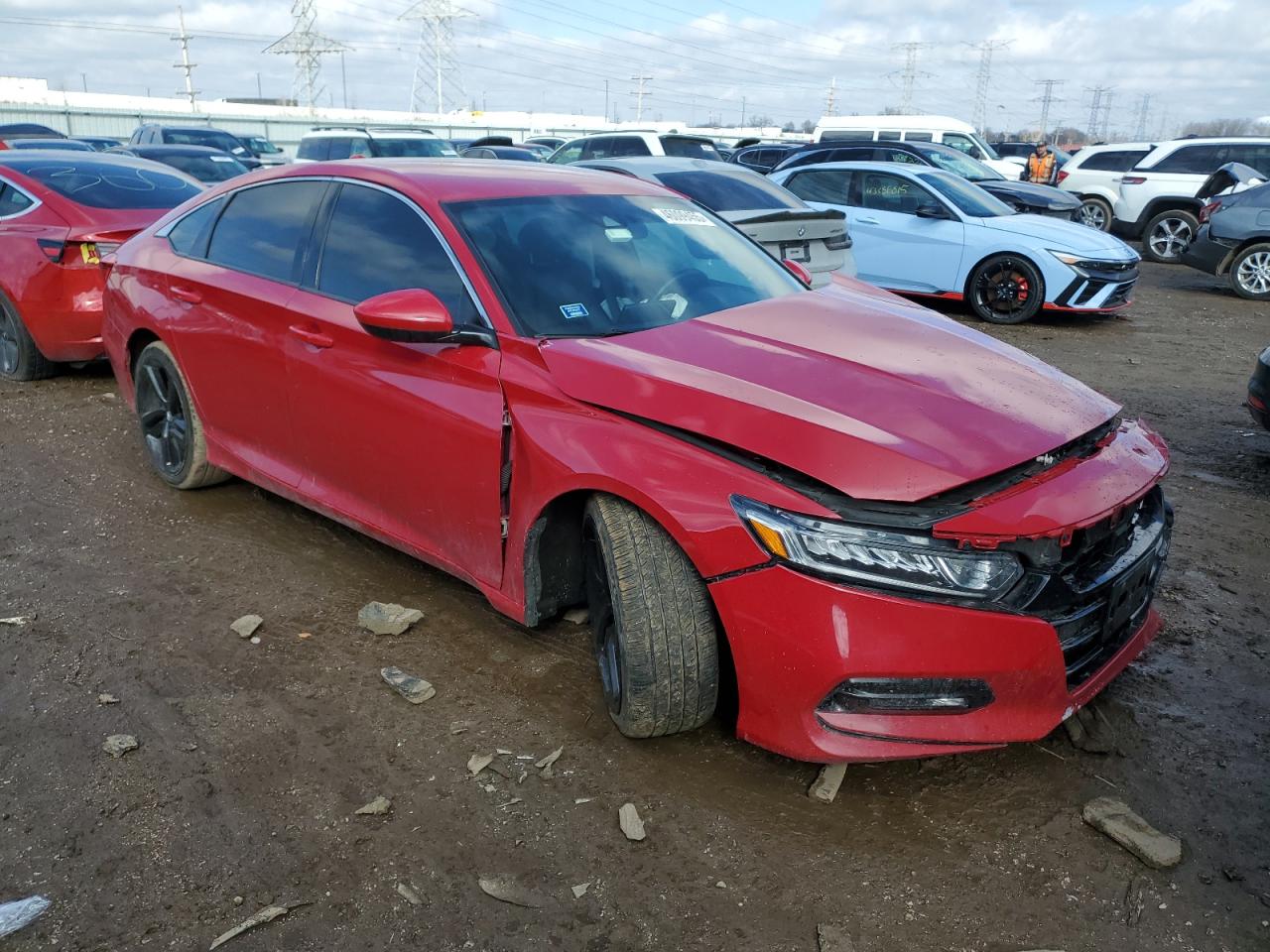 2018 Honda Accord VIN 1HGCV1F39JA182686 Copart auction photo, side / front end damage thumbnail 4