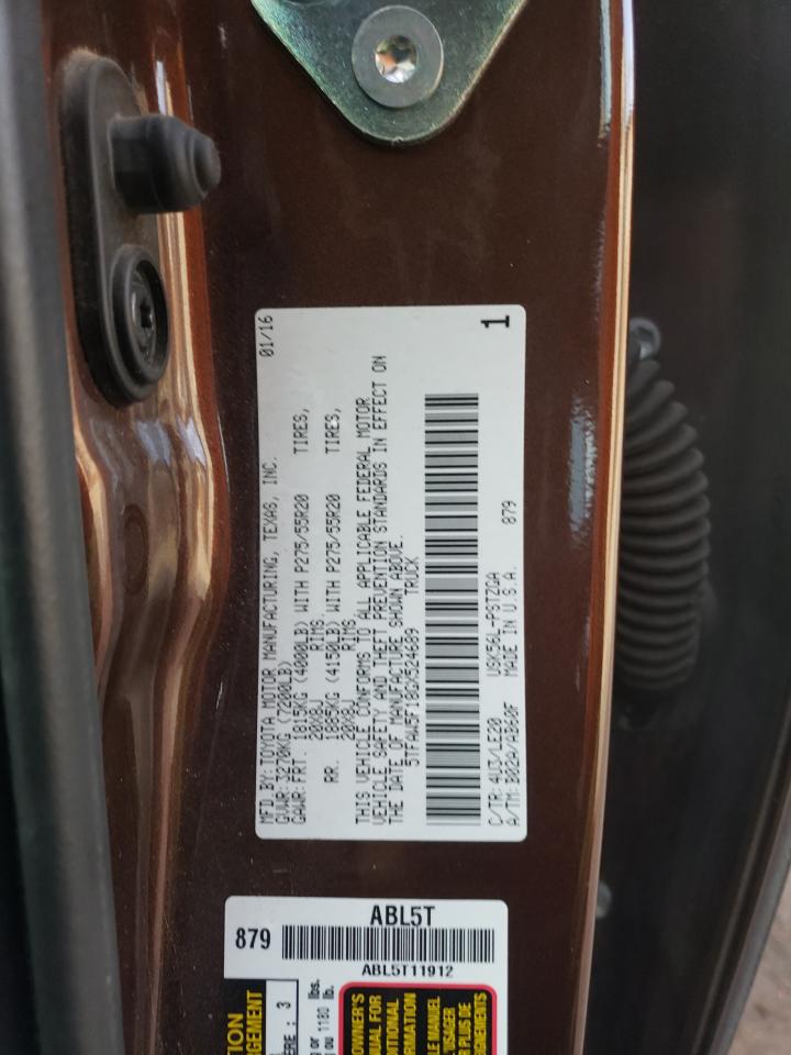 2016 Toyota Tundra VIN 5TFAW5F18GX524689 Copart auction photo, undercarriage damage thumbnail 14