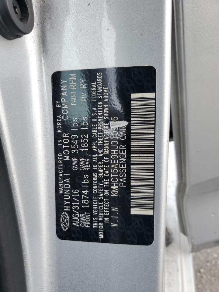 2017 Hyundai Accent VIN KMHCT5AE9HU310966 Copart auction photo, front end / side damage thumbnail 12