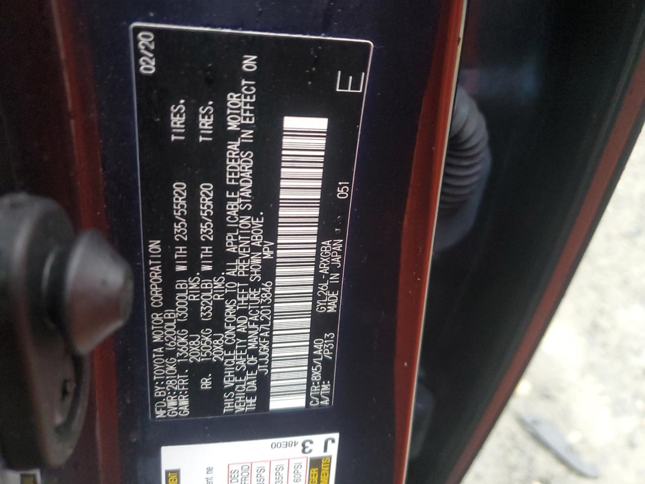 2020 Lexus RX VIN JTJJGKFA7L2013846 Copart auction photo, all over / undercarriage damage thumbnail 13
