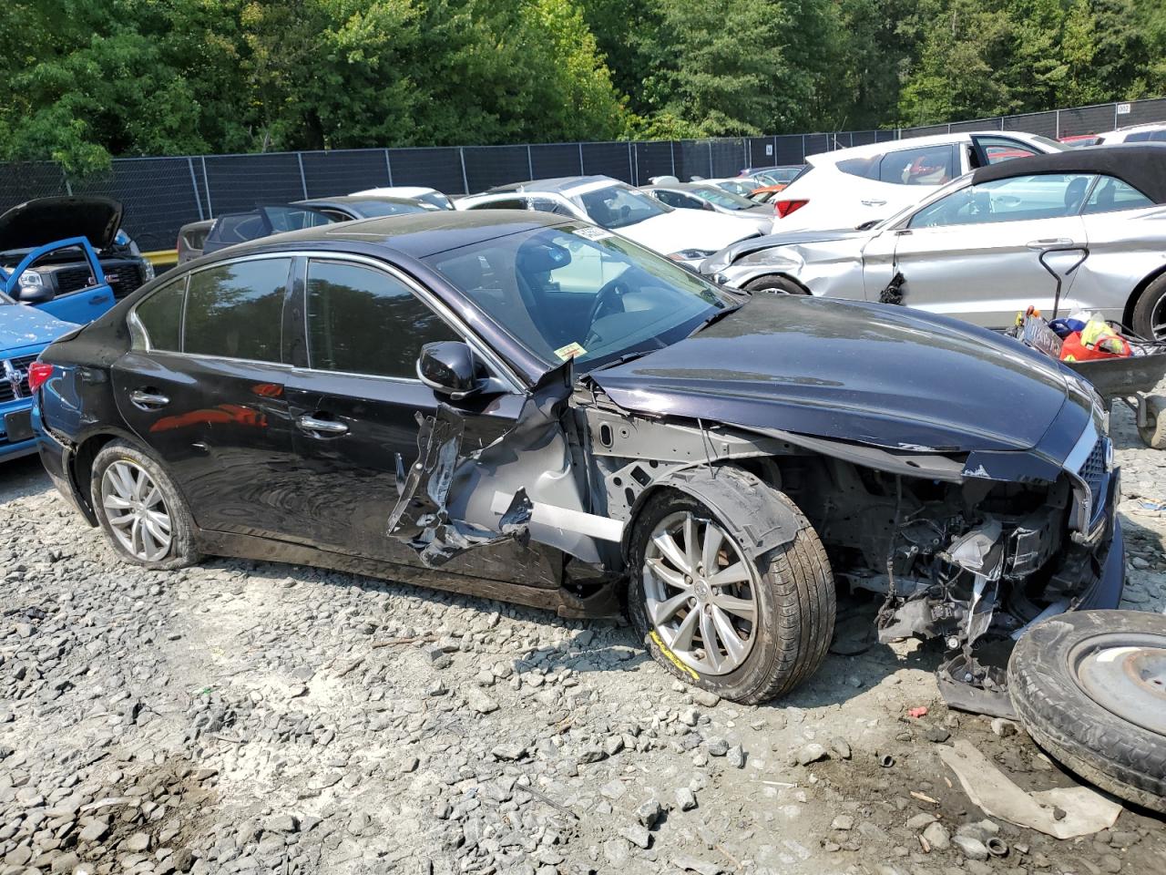 2015 Infiniti Q50 VIN JN1BV7AR7FM415322 Copart auction photo, front end / rear end damage thumbnail 4