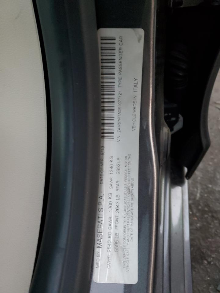 2014 Maserati Ghibli VIN ZAM57RTA0E1077121 Copart auction photo, front end / side damage thumbnail 12