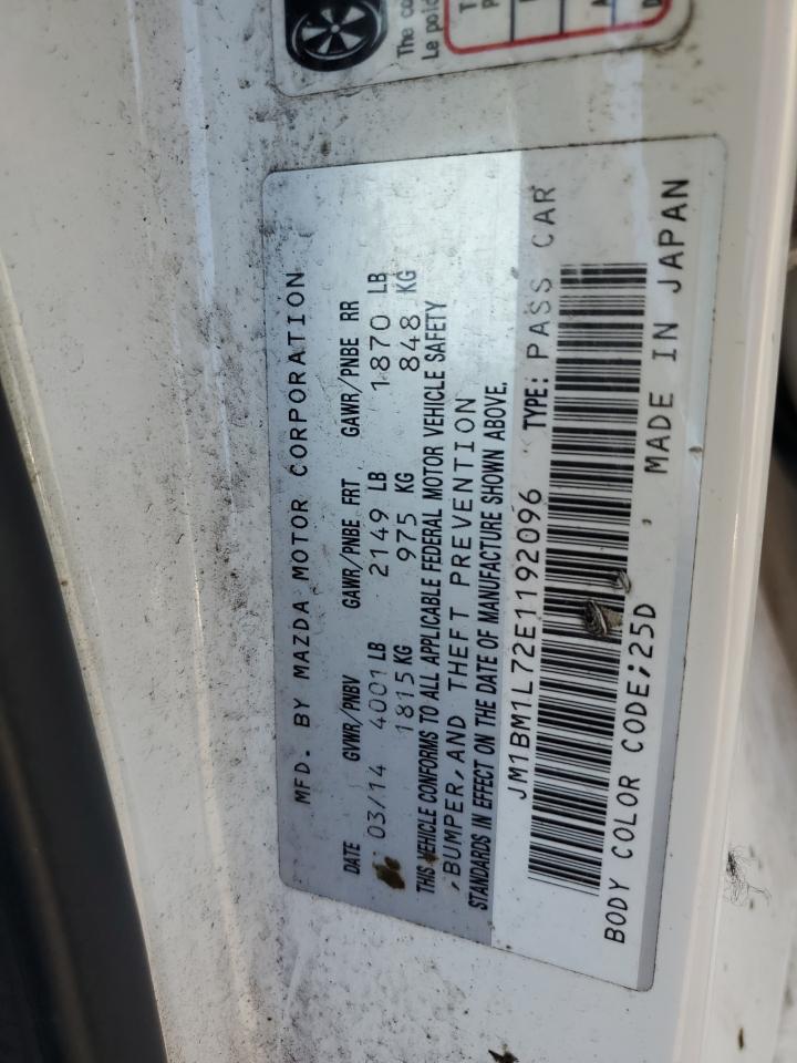 2014 Mazda 3 VIN JM1BM1L72E1192096 Copart auction photo, hail / front end damage thumbnail 12