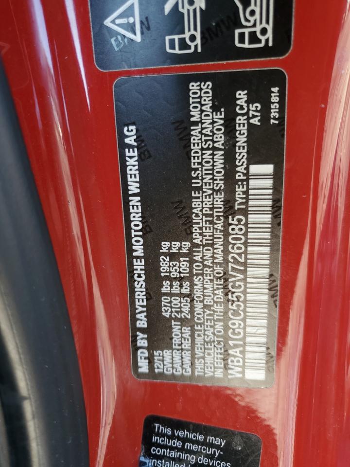 2016 BMW 2er VIN WBA1G9C55GV726085 Copart auction photo, rear end / undercarriage damage thumbnail 12