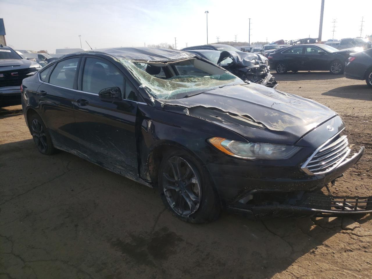2018 Ford Fusion VIN 3FA6P0HD4JR211142 Copart auction photo, rollover damage thumbnail 4