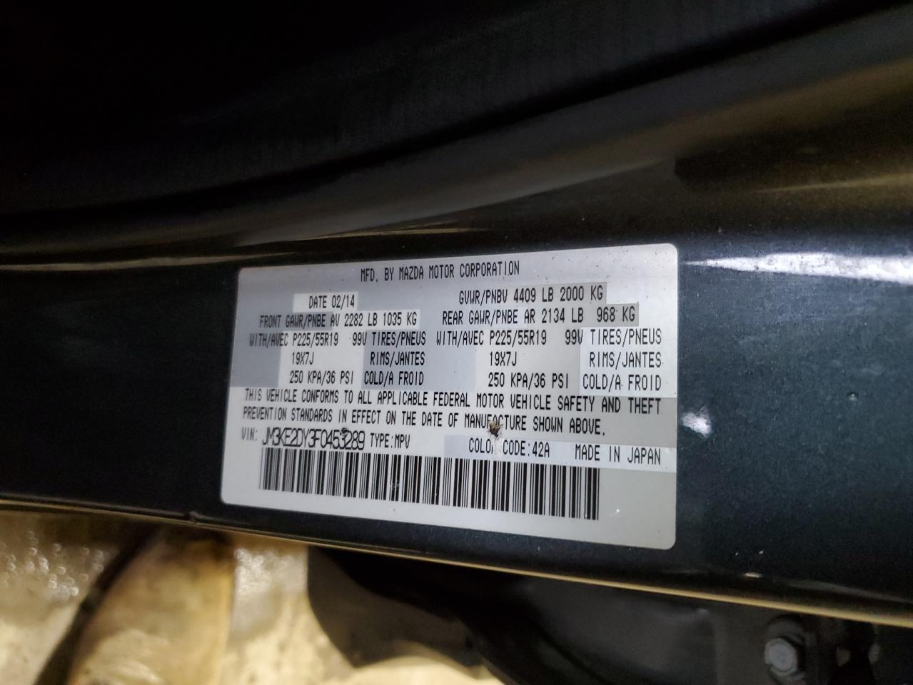 2015 Mazda CX-5 VIN JM3KE2DY3F0453289 Copart auction photo, all over damage thumbnail 15