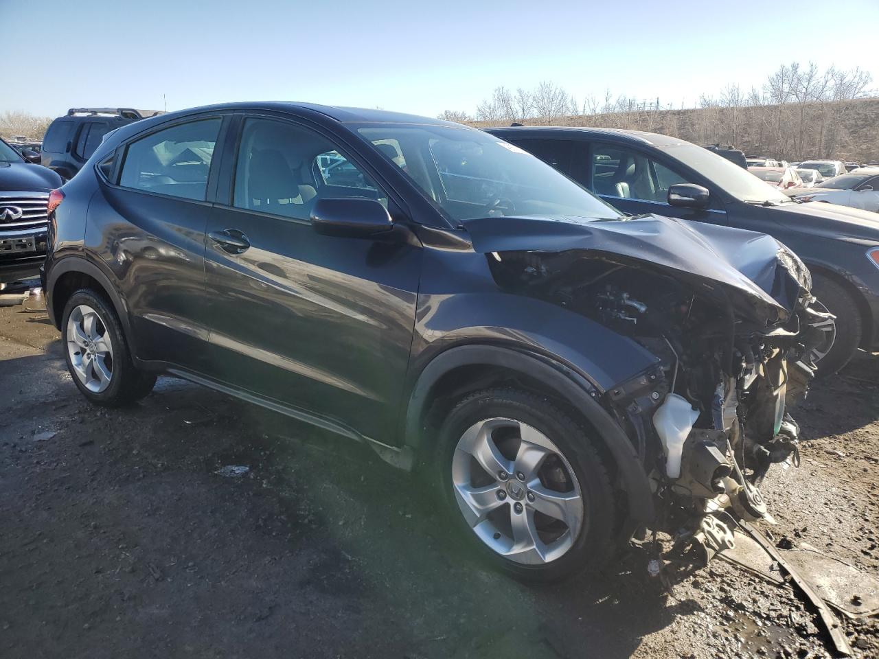 2016 Honda HR-V VIN 3CZRU6H33GM723761 Copart auction photo, front end / side damage thumbnail 4