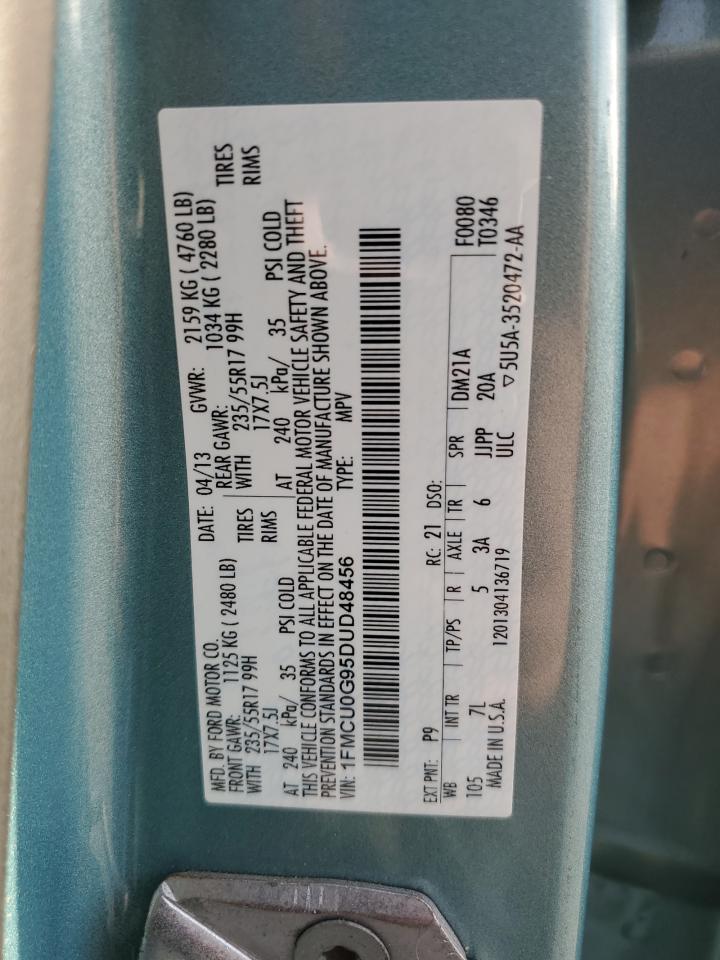 2013 Ford Escape VIN 1FMCU0G95DUD48456 Copart auction photo, front end damage thumbnail 13