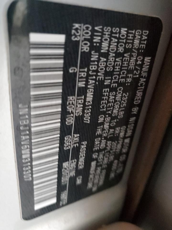 2021 Nissan Rogue VIN JN1BJ1AV6MW313307 Copart auction photo, front end damage thumbnail 14