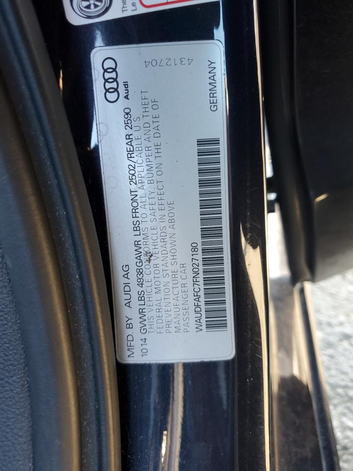 2015 Audi A6 VIN WAUDFAFC7FN027180 Copart auction photo, front end damage thumbnail 12
