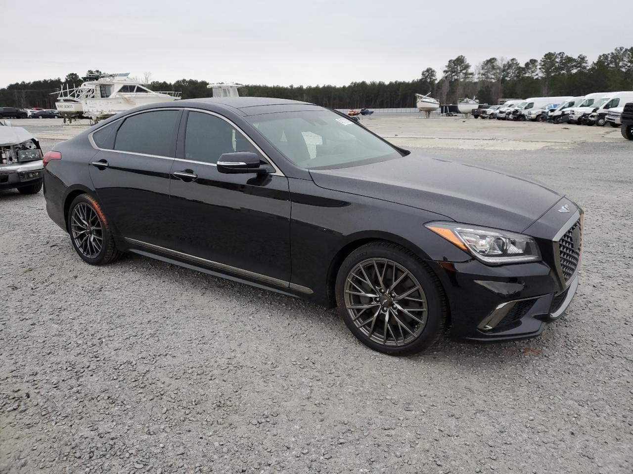 2019 Genesis G80 VIN KMTFN4JE3KU325722 Copart auction photo, side damage thumbnail 4