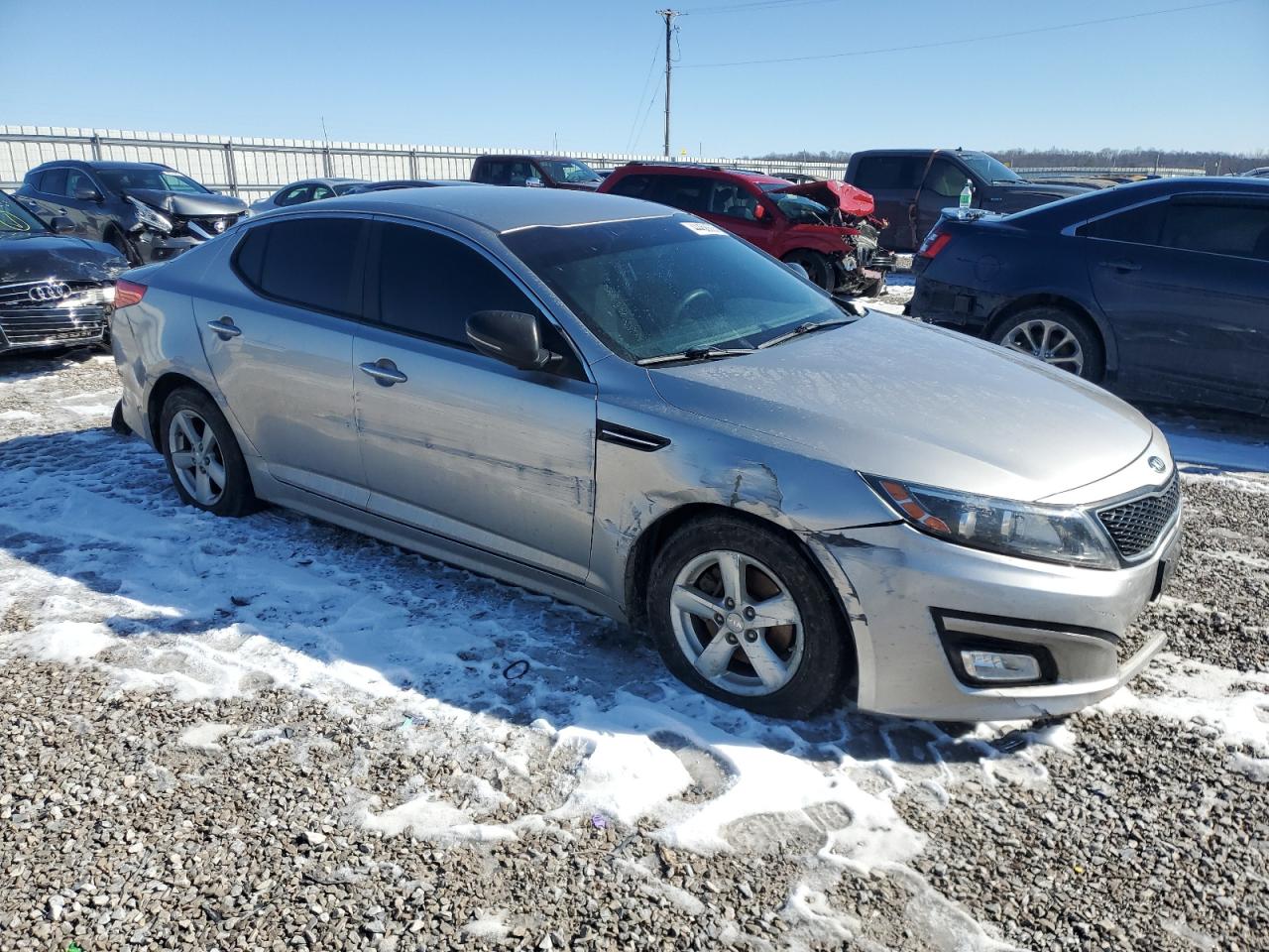 2015 KIA Optima VIN KNAGM4A73F5542756 Copart auction photo, front end damage thumbnail 4