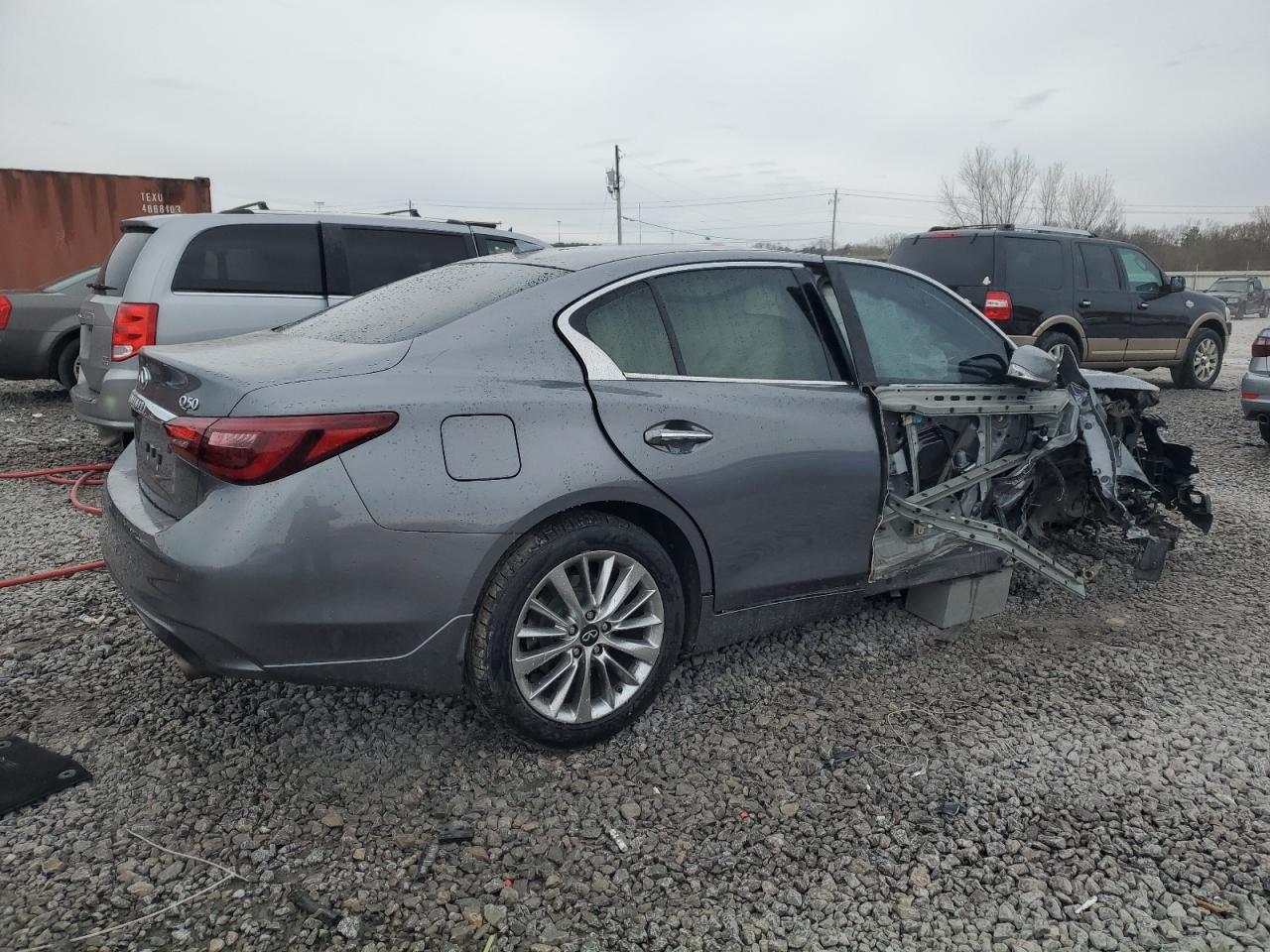 2021 Infiniti Q50 VIN JN1EV7BP1MM702047 Copart auction photo, front end / side damage thumbnail 3