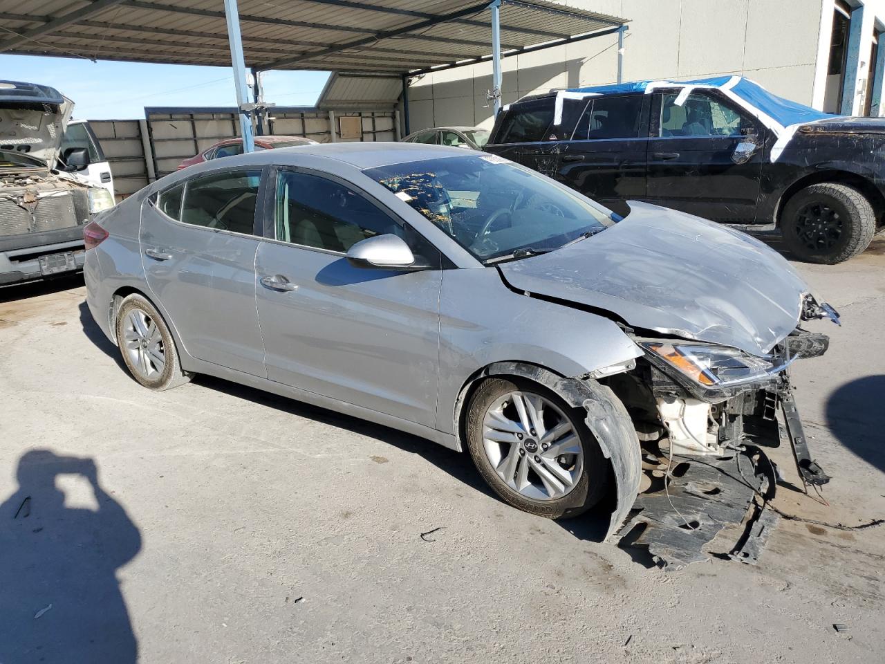 2020 Hyundai Elantra VIN 5NPD84LF5LH561447 Copart auction photo, front end / side damage thumbnail 4