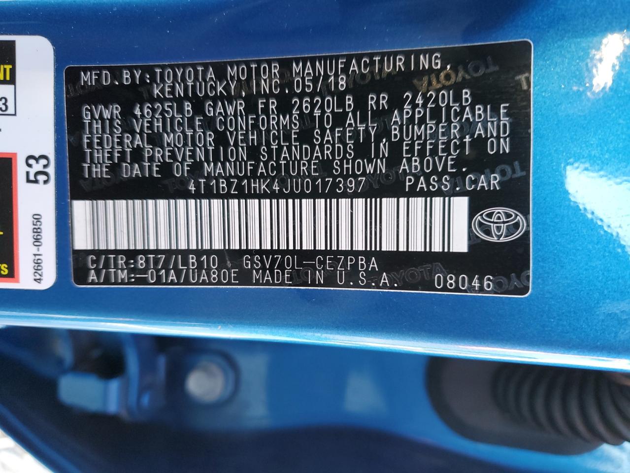 2018 Toyota Camry VIN 4T1BZ1HK4JU017397 Copart auction photo, all over / minor dent/scratches damage thumbnail 12