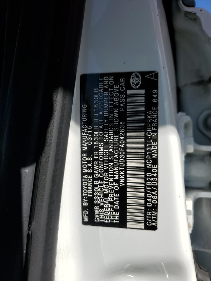 2015 Toyota Yaris VIN VNKKTUD30FA042836 Copart auction photo, front end damage thumbnail 15
