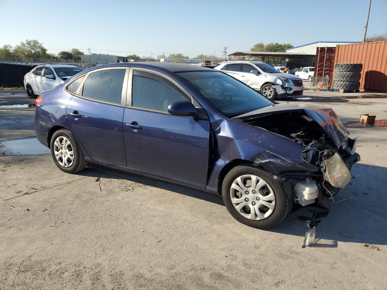 2010 Hyundai Elantra VIN KMHDU4AD7AU990231 Copart auction photo, front end / side damage thumbnail 4