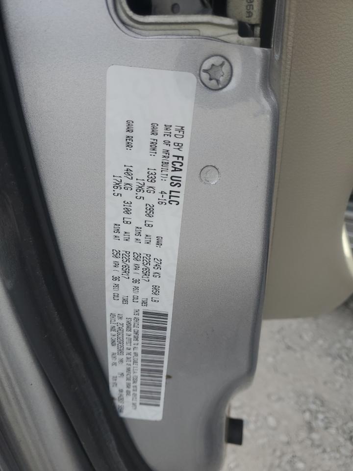 2016 Dodge Caravan VIN 2C4RDGCG2GR353093 Copart auction photo, rear end damage thumbnail 15