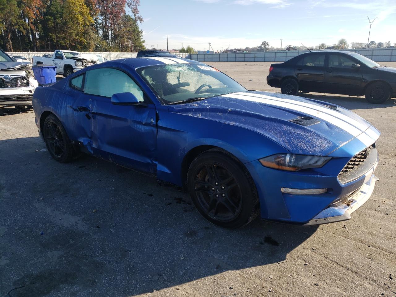 2020 Ford Mustang VIN 1FA6P8TH9L5129096 Copart auction photo, side damage thumbnail 4